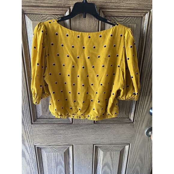 Astr The Label Drew Polka Dot Crop Top Yellow Women’s Medium(Revolve) - Picture 6 of 6